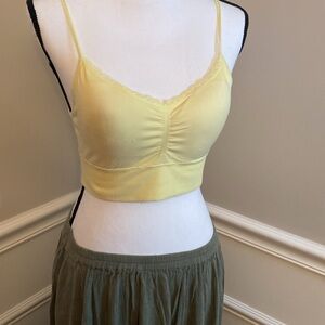 Yellow Lace Tank Top cami Size Medium
